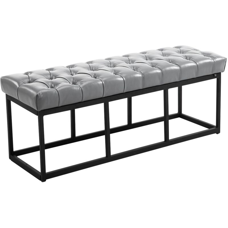 

Taburete Pie de Cama Amun Con Base en Negro Gris 120 cm