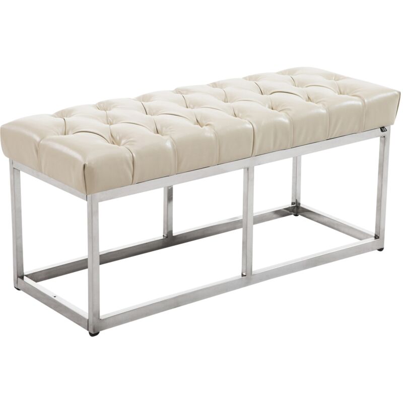 

CLP - Taburete Pie de Cama Amun Con Base en Acero Inox. Crema 100 cm