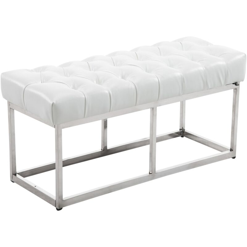 

Taburete Pie de Cama Amun Con Base en Acero Inox. Blanco 100 cm