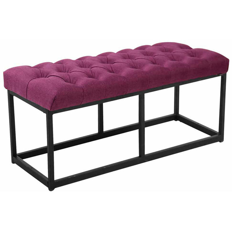 

Taburete pie de cama amun tela & negro lila,100 cm Rogal