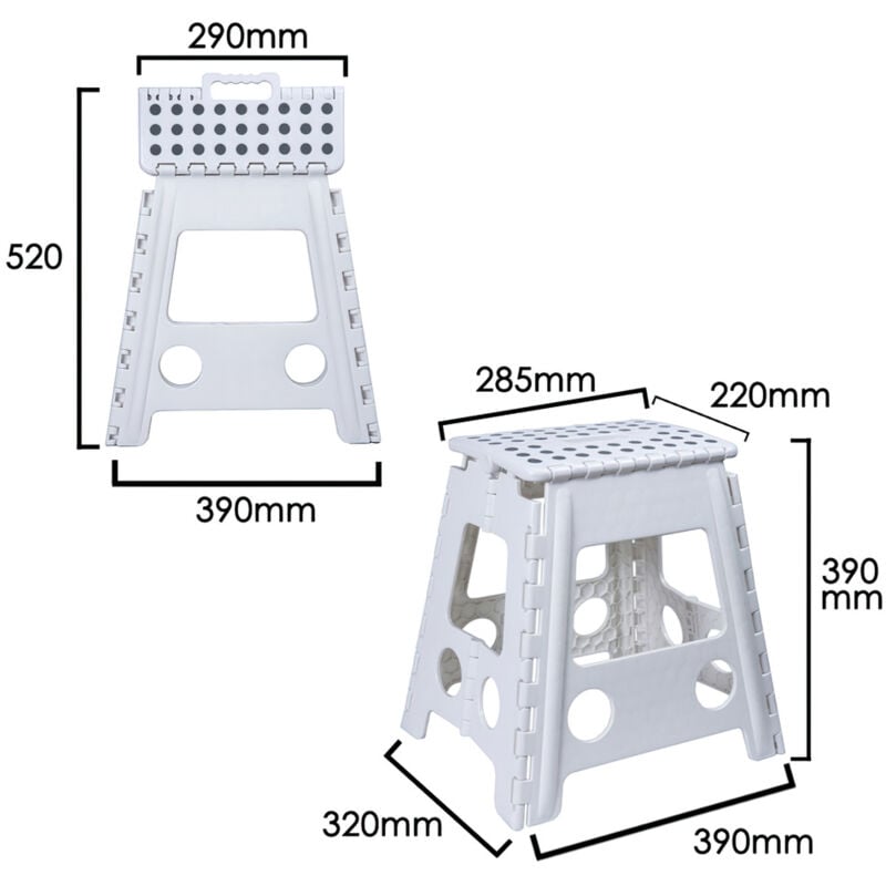 Taburete Plegable 29x22x39 cm.