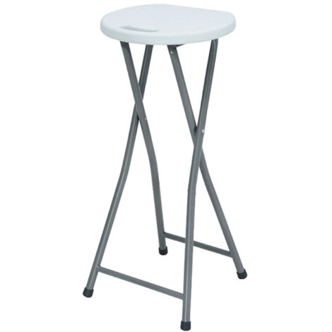 Taburete Plegable Alto Blanco 30x76cm 7house