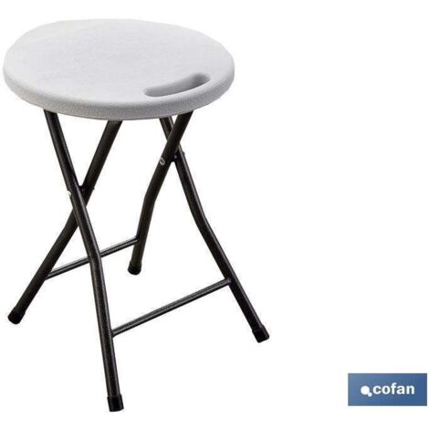 TABURETE PLEGABLE BLANCO 33X30X46CM