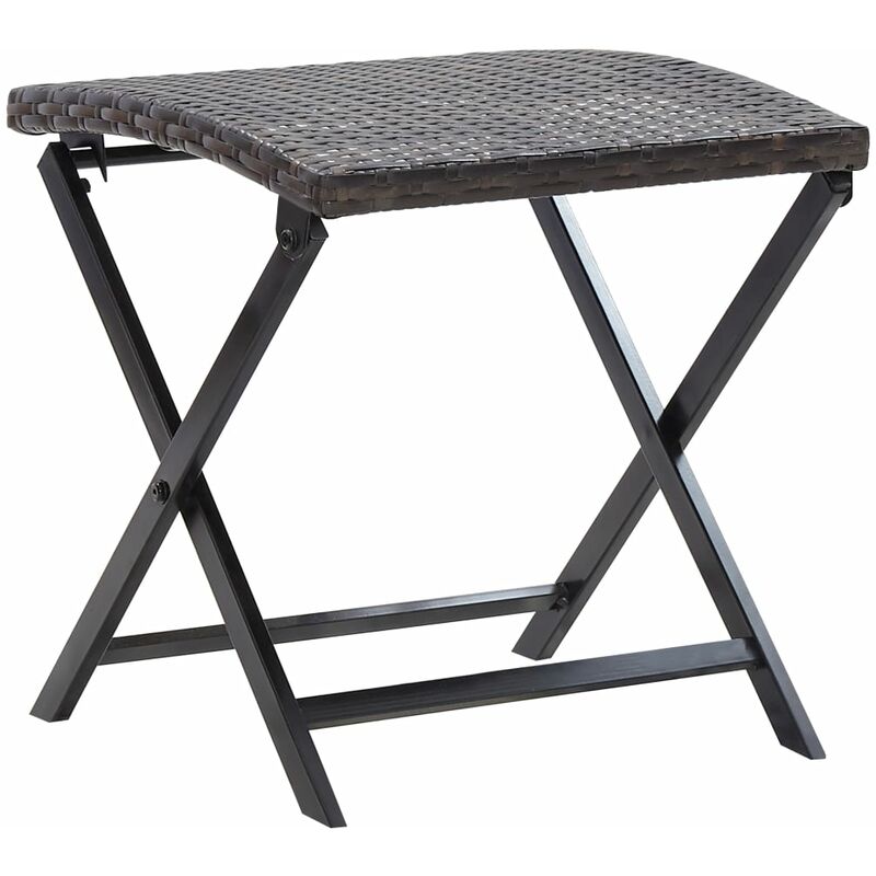 

Taburete plegable de ratan sintetico marron