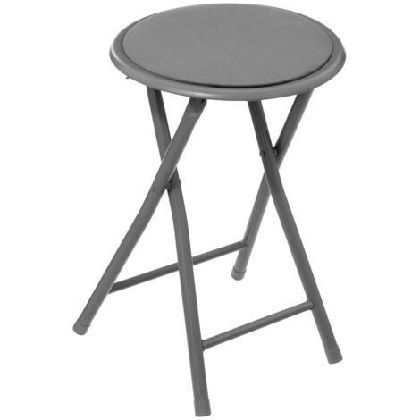 Taburete plegable de terciopelo gris - 5five