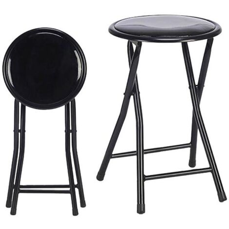TABURETE PLEGABLE NEGRO BRILLO