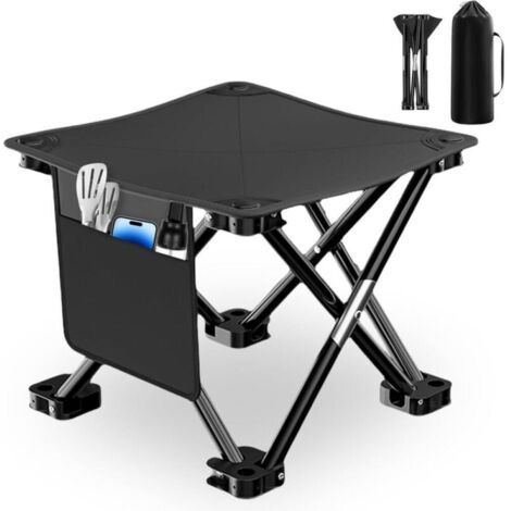 Taburete plegable portátil de tela Oxford para acampar, ultraligero, plegable, carga máxima de 180 kg, ideal para pesca, camping, senderismo y caza.