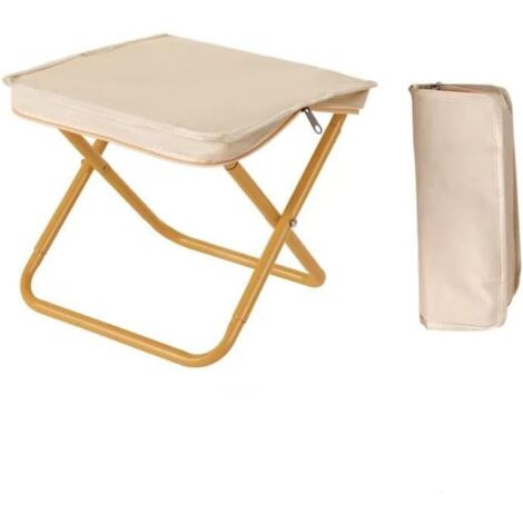 Taburete plegable portátil para camping, mini taburete plegable y asiento ligero, se puede plegar para viajes y excursiones, incluye bolsa de almacenamiento.