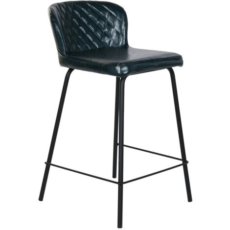 Taburete Pu Metal 40X42,5X81,5 Azul Petroleo MB203010