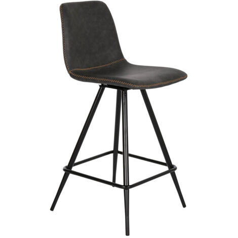 Taburete Pu Metal 41X50X93 Gris Oscuro