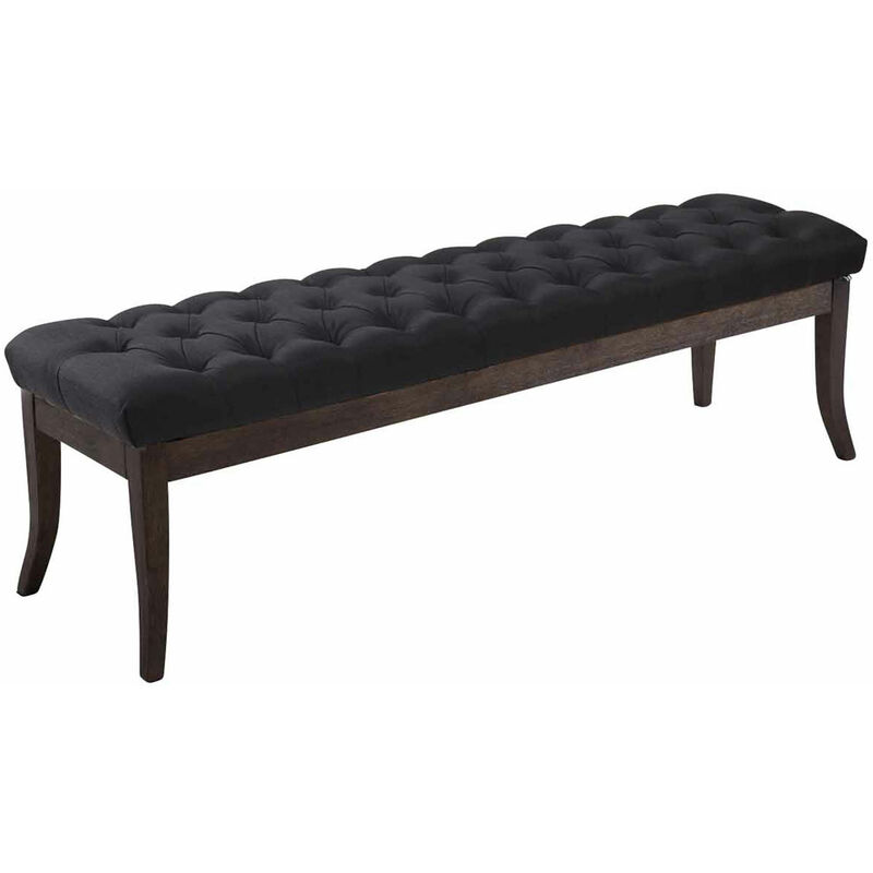 

Taburete recibidor ramses en tela & madera oscura negro,150 cm Rogal