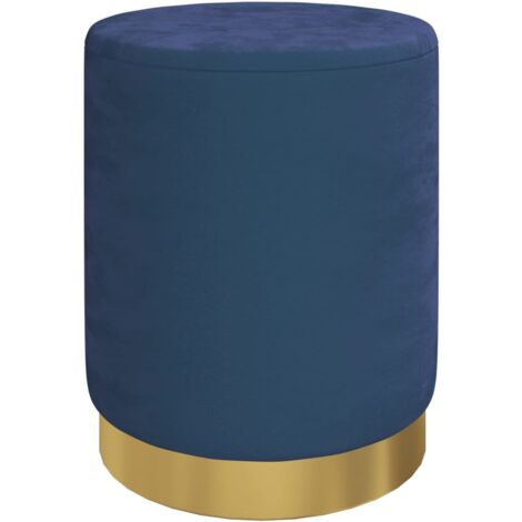 Taburete redondo con almacenaje terciopelo 31 x 37 cm azul vidaXL