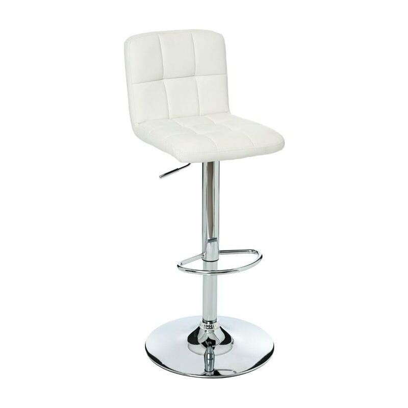

JJA - Taburete regulable acolchado con respaldo Delek Color BLANCO