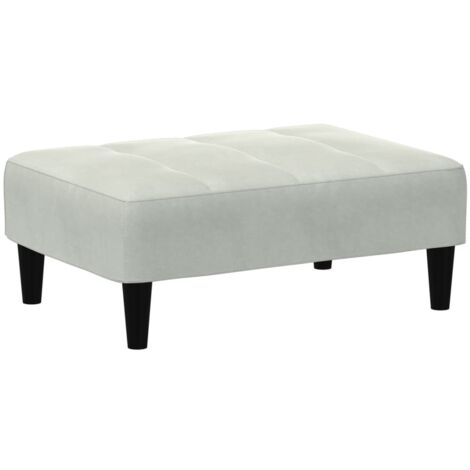 Taburete reposapiés 77 x 55 x 31 cm en terciopelo gris DEC030268
