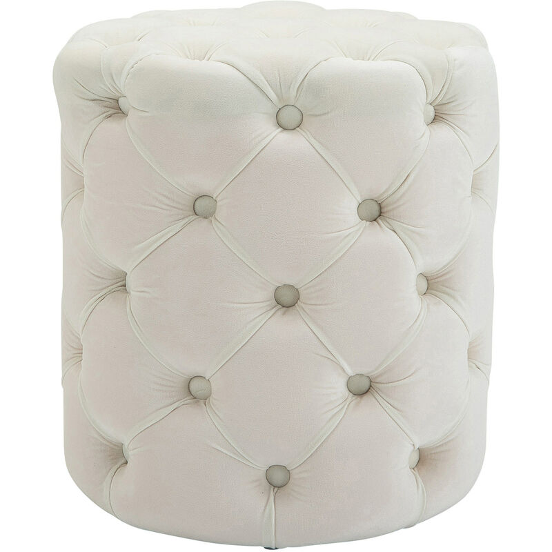 

Taburete Reposapies Drancy En Terciopelo Crema M