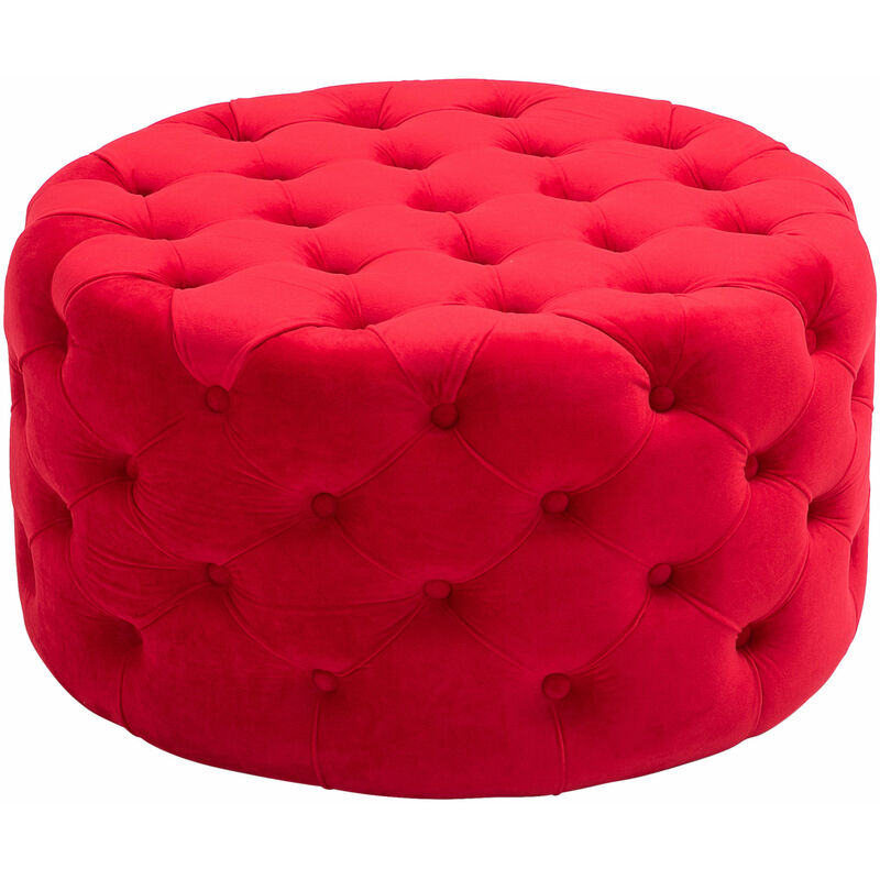 

Taburete Reposapies Drancy En Terciopelo Rojo XL