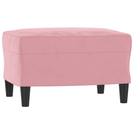 Taburete reposapiés final de cama 60 x 50 x 41 cm en terciopelo rosa DEC030547