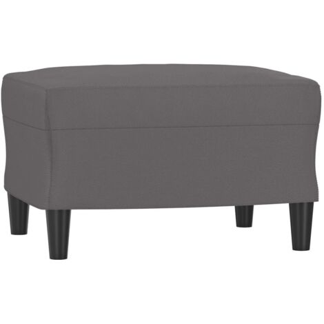 Taburete reposapiés final de cama 60 x 50 x 41 cm PVC gris DEC030193
