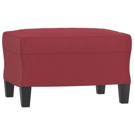 Taburete reposapiés final de cama 60 x 50 x 41 cm PVC rojo DEC030578