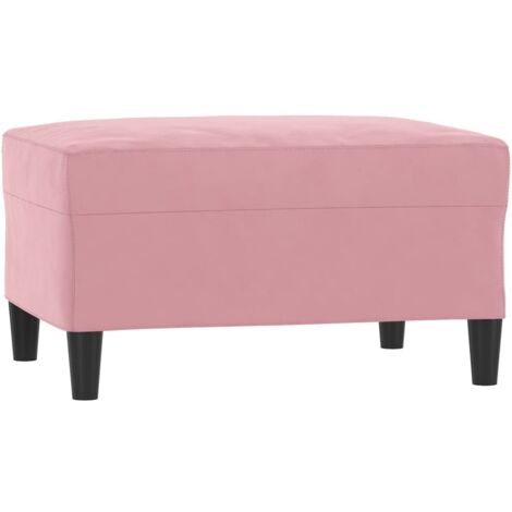 Taburete reposapiés final de cama 70 x 55 x 41 cm en terciopelo rosa DEC030553