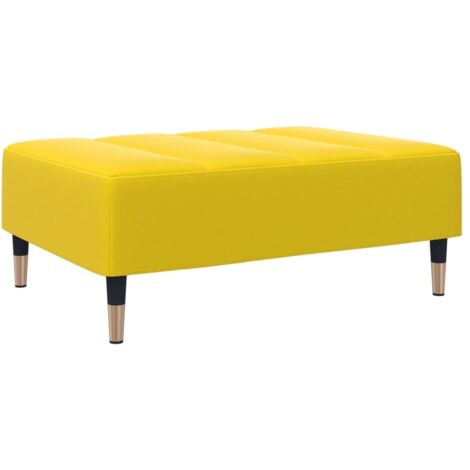 Taburete reposapiés final de cama 77 x 55 x 31 cm en terciopelo amarillo DEC030351