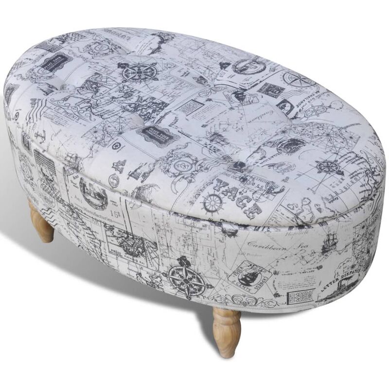 

Taburete Reposapiés Otomano Asiento Ovalado 99 x 60 x 47 cm - Multicolor