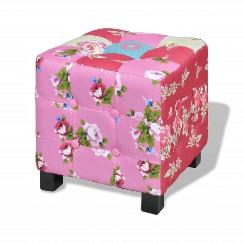 

Taburete retales patchwork de estilo pastoreo
