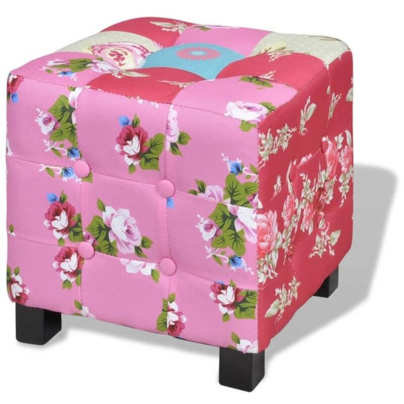 

vidaXL Taburete retales patchwork de estilo pastoreo - Multicolor