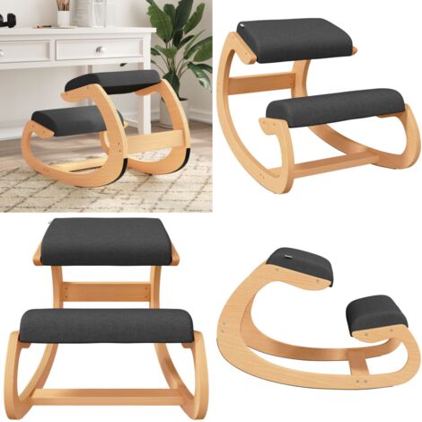 Taburete rodillas madera contrachapada abedul negro 55x84x55 cm - Dolor de espalda - Postura ergonómica