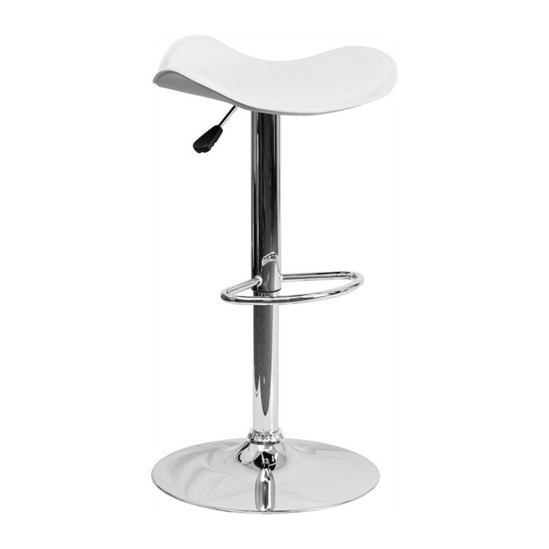 

Taburete SAMBA (L), cromado, nappel blanco