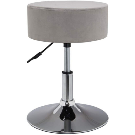 Taburete silla regulable en altura en tejido terciopelo gris TABO09052