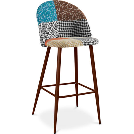 Taburete Tapizado en Patchwork - Estilo Escandinavo - Patty