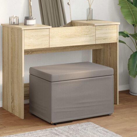 Taburete Taupé 61 x 41 x 40 cm Tela y Madera Ingeniería