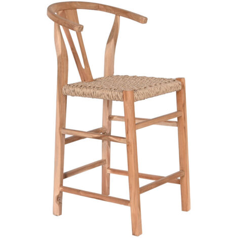 Taburete Teca Fibra 52X55X98 Natural