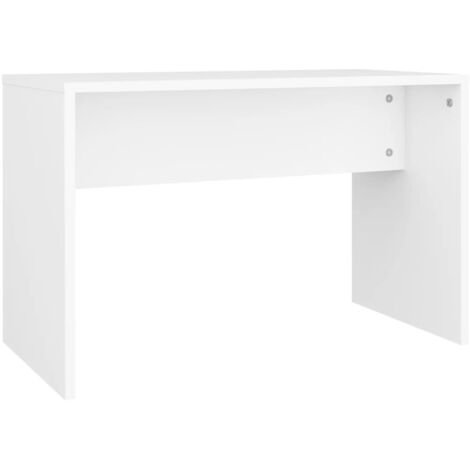 Taburete tocador blanco 70 x 35 x 45 cm madera contrachapada blanca DEC024974
