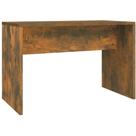 Taburete tocador color roble ahumado 70 x 35 x 45 cm madera contrachapada marrón DEC024976