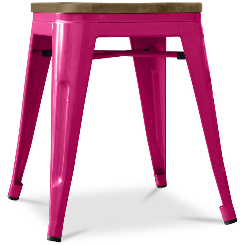 

Privatefloor - Taburete Stylix 45 cm de madera - Metal Fucsia Madera, Hierro, Metal, Madera