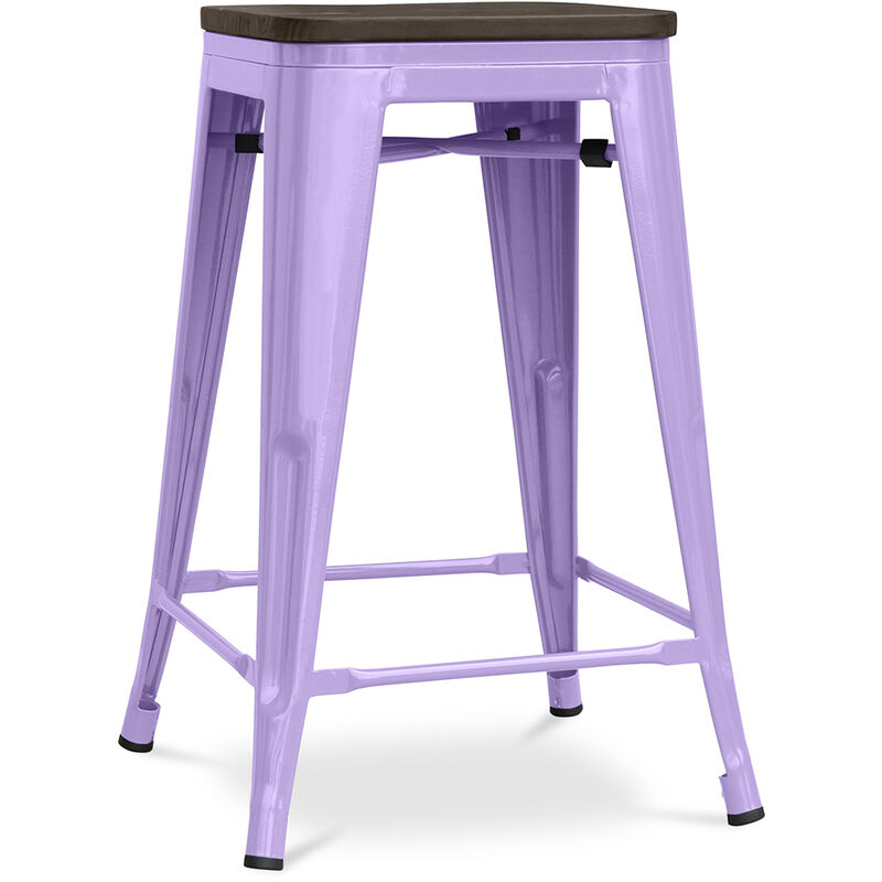 

Taburete Stylix 60cm de madera - Metal Morado pastel Hierro, Madera, Metal, Madera