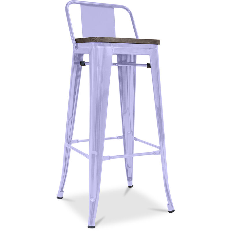 

Taburete Stylix con respaldo pequeño en madera - 76 cm Lavanda Madera, Hierro