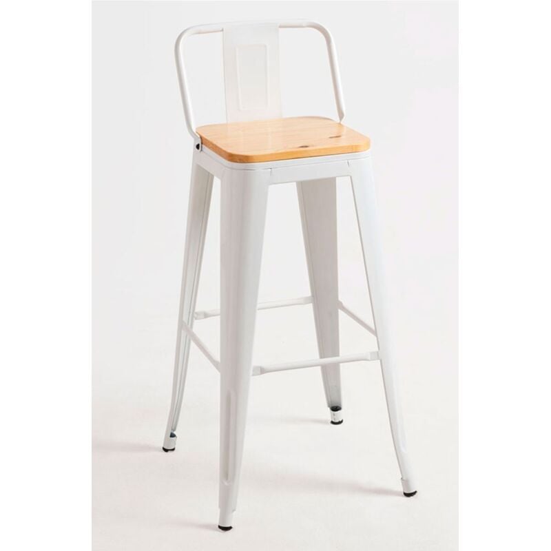 

Taburetes Altos - Taburete Torix Respaldo Madera Natural - Blanco
