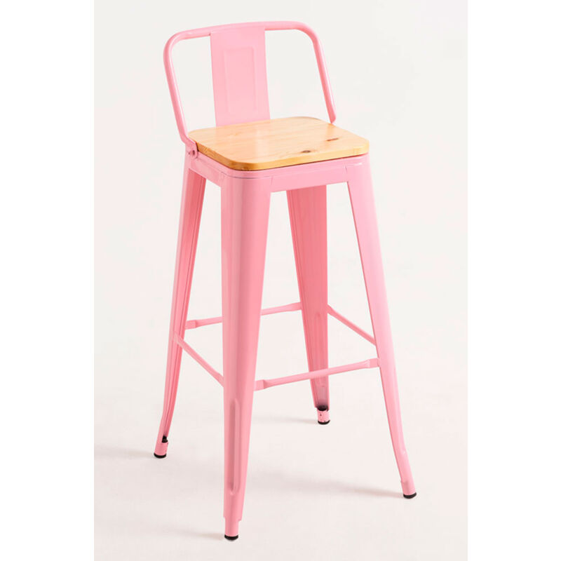 

Taburetes Altos - Taburete Torix Respaldo Madera Natural - Rosa