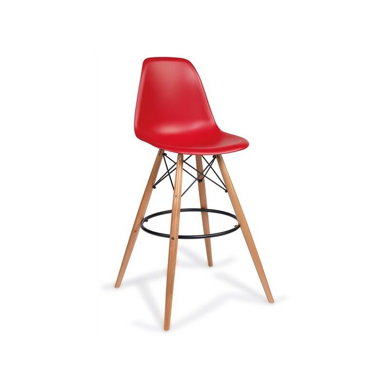 

PACK DE 2 UDS - Taburete 'Tower' de diseño, madera de haya, carcasa roja.