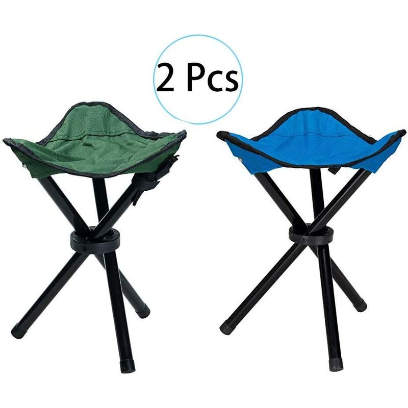 

Taburete trípode plegable de 2 piezas, taburete trípode compacto para exteriores, taburete plegable para ocio, taburete de 3 patas, taburete portátil