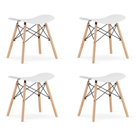 Taburete Valora CORFU Blanco Diseño moderno y ergonómico x4