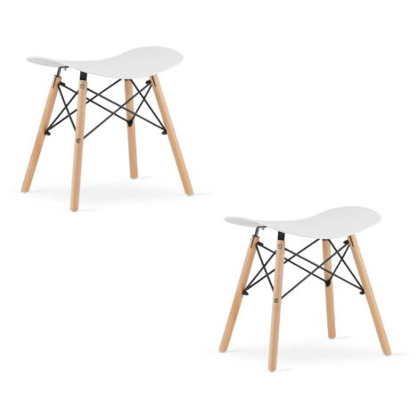 Taburete Valora CORFU blanco ergonómico para cocina diseño x2