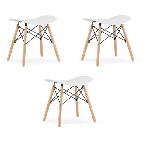 Taburete Valora CORFU blanco ergonómico para cocina diseño x3