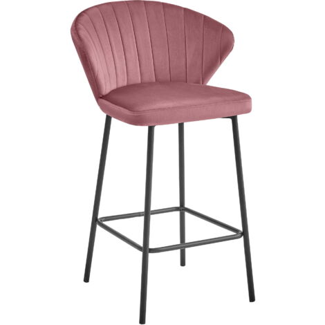 Taburete Valora GATTA terciopelo rosa oscuro moderno cocina elegante