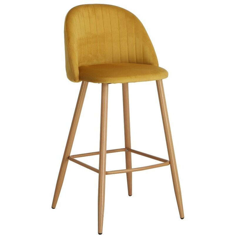 

Taburete VELVET, metal, terciopelo amarillo mostaza