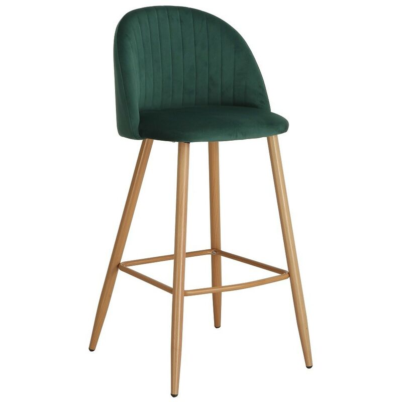 

Taburete VELVET, metal, terciopelo verde