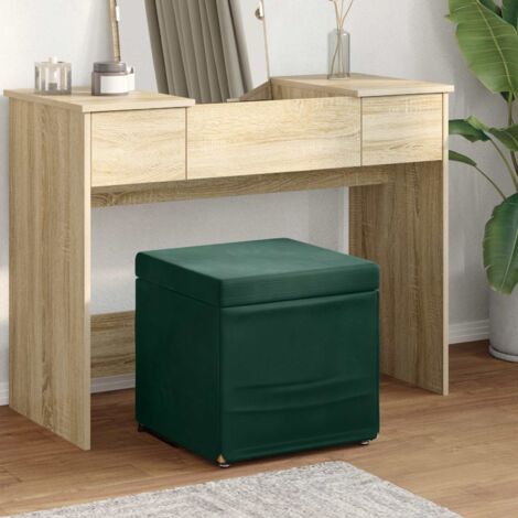 Taburete Verde oscuro Terciopelo y Madera Fabricada